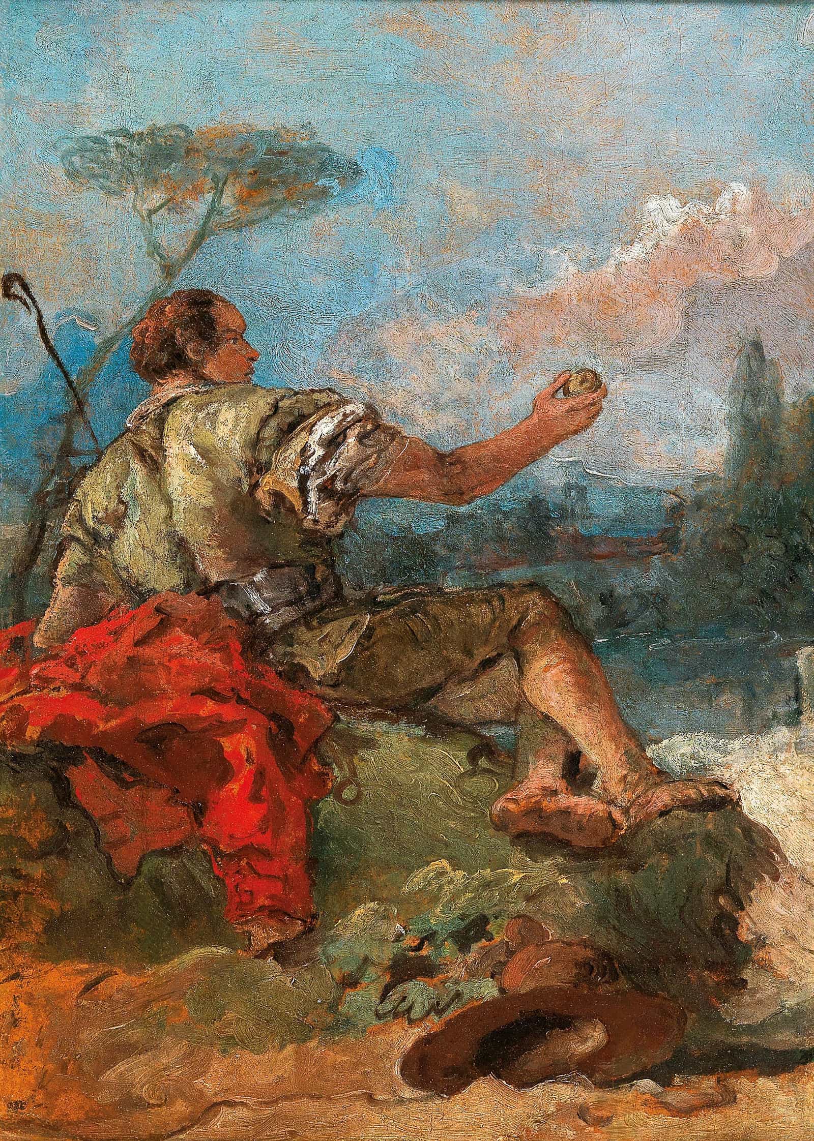 Paris Holding An Apple by Giovanni Domenico Tiepolo