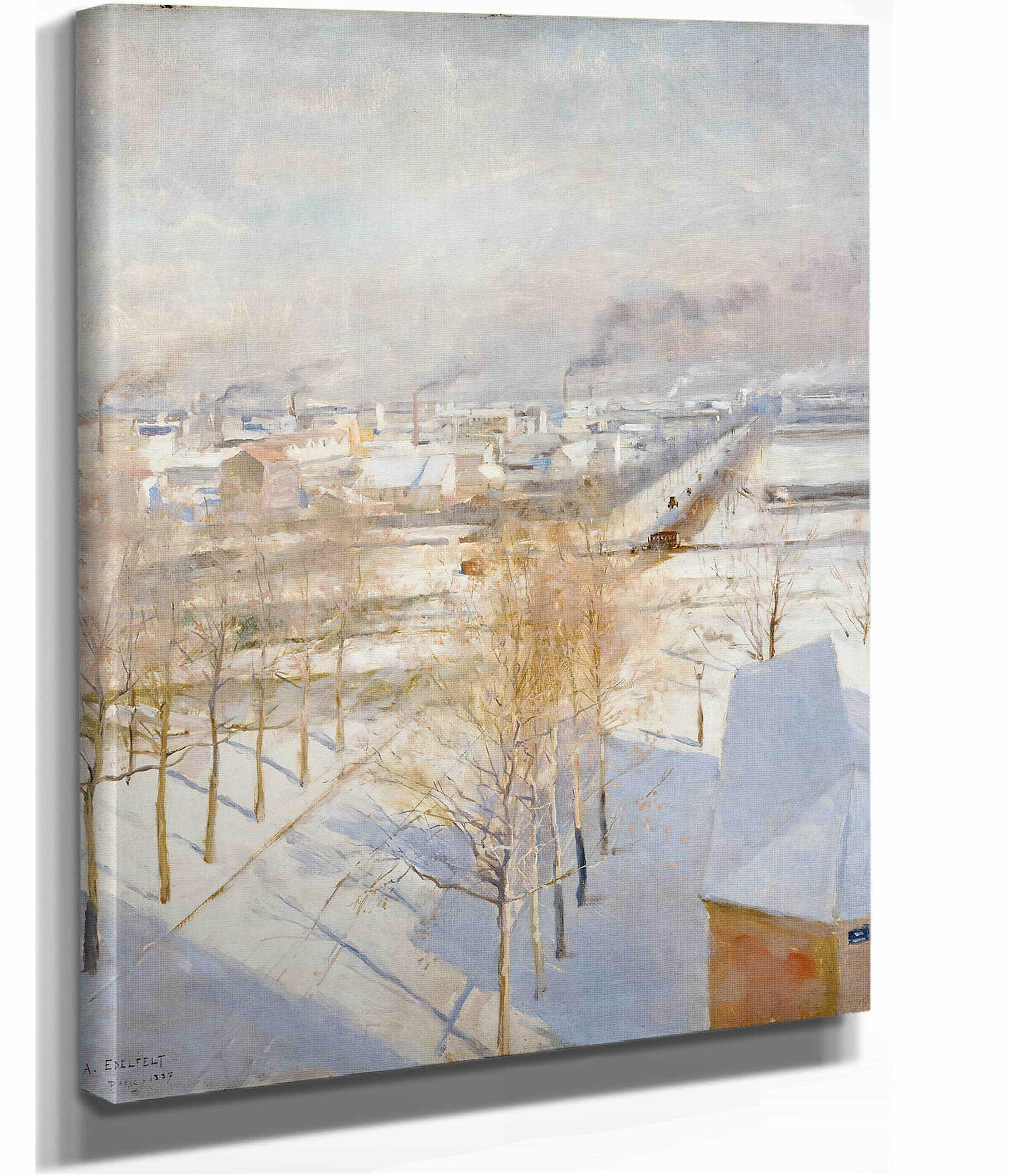 Paris In Snow by Albert Edelfelt