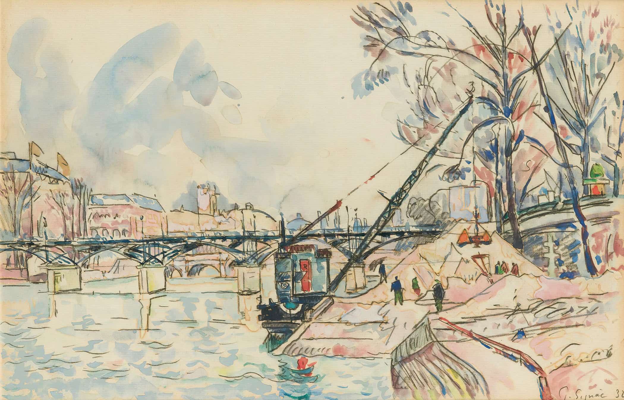 Paris La Seine Au Pont Des Arts by Paul Signac
