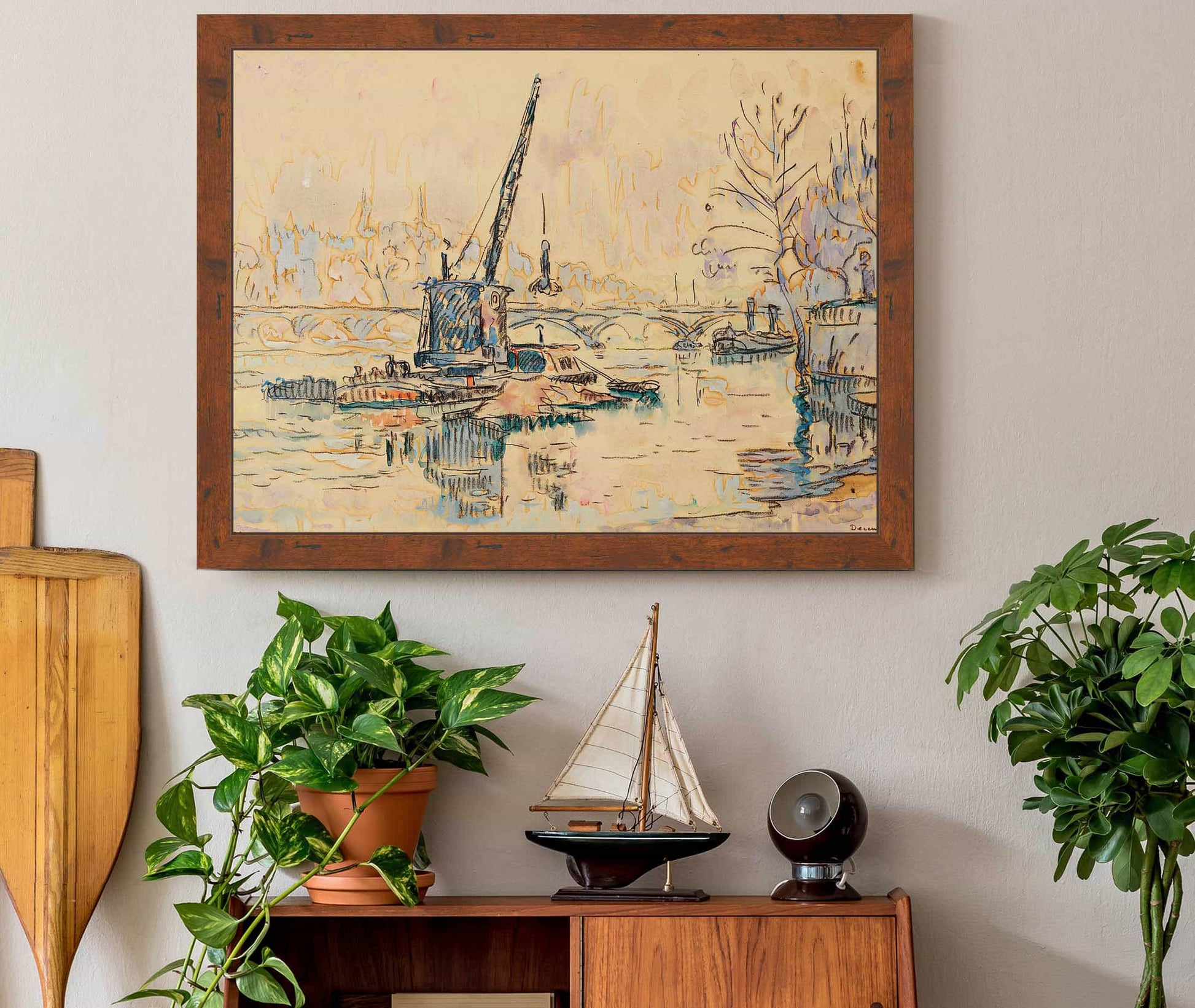 Paris La Seine Au Quai Malaquais The Crane by Paul Signac
