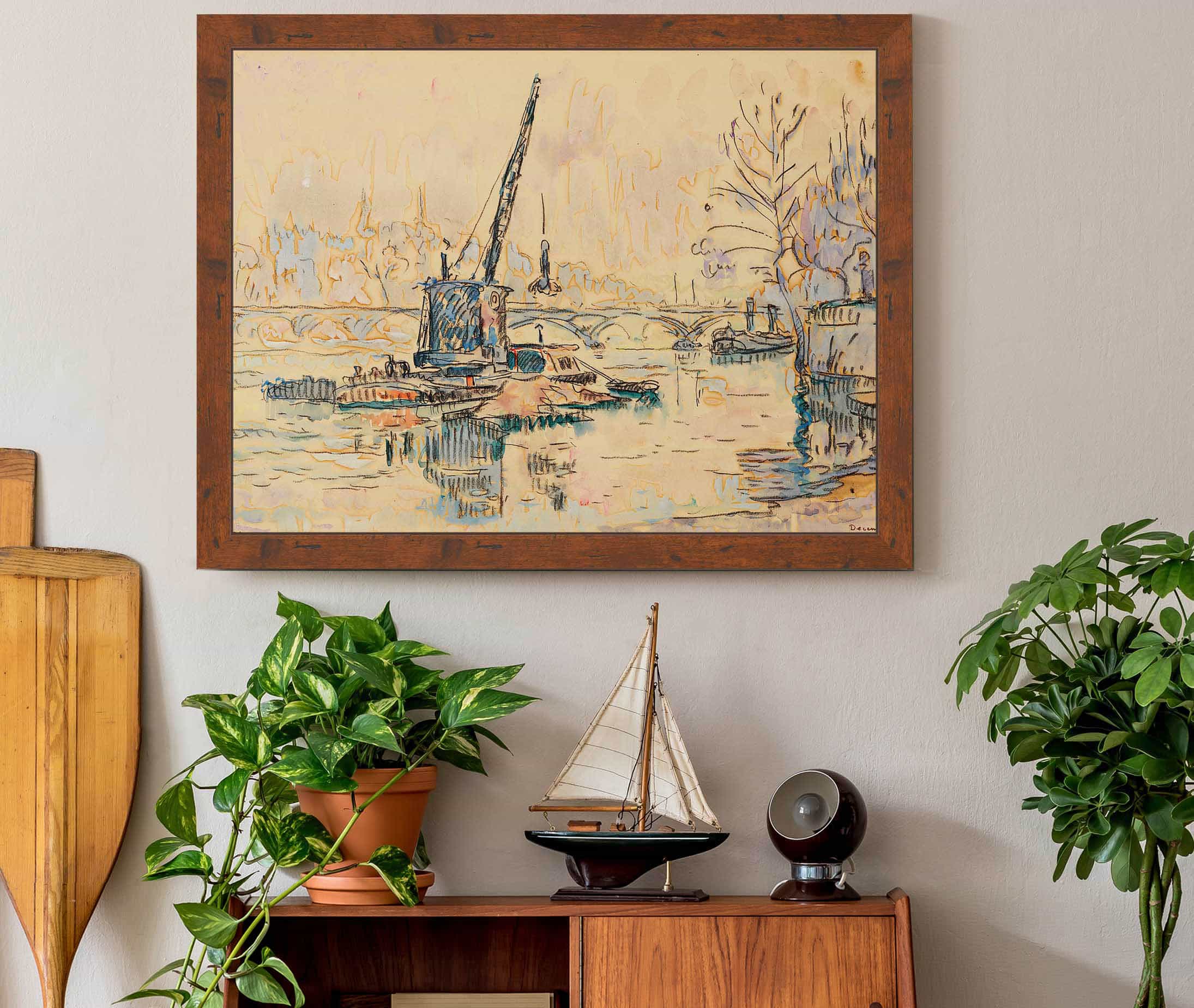 Paris La Seine Au Quai Malaquais The Crane by Paul Signac