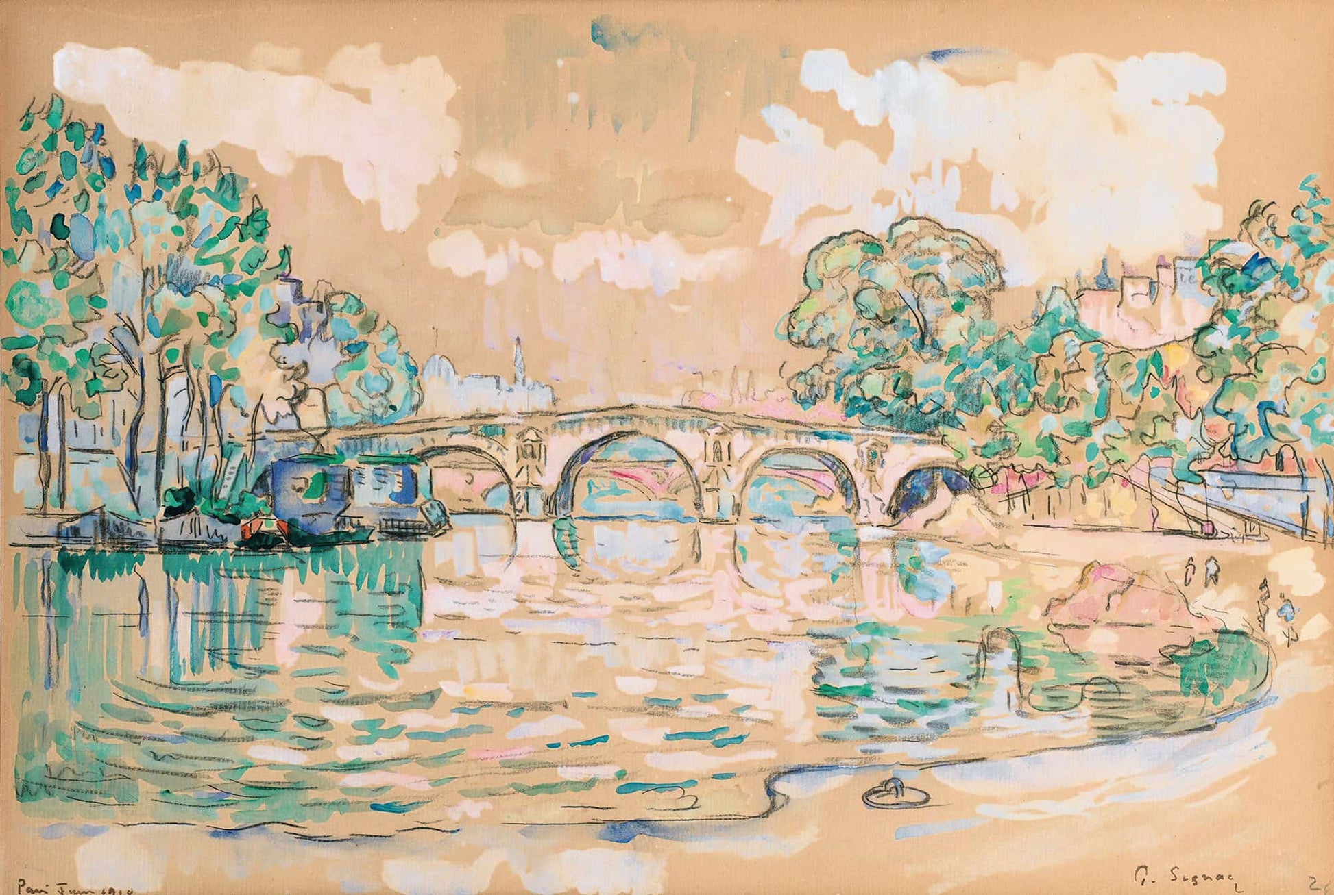 Paris Le Pont Marie by Paul Signac