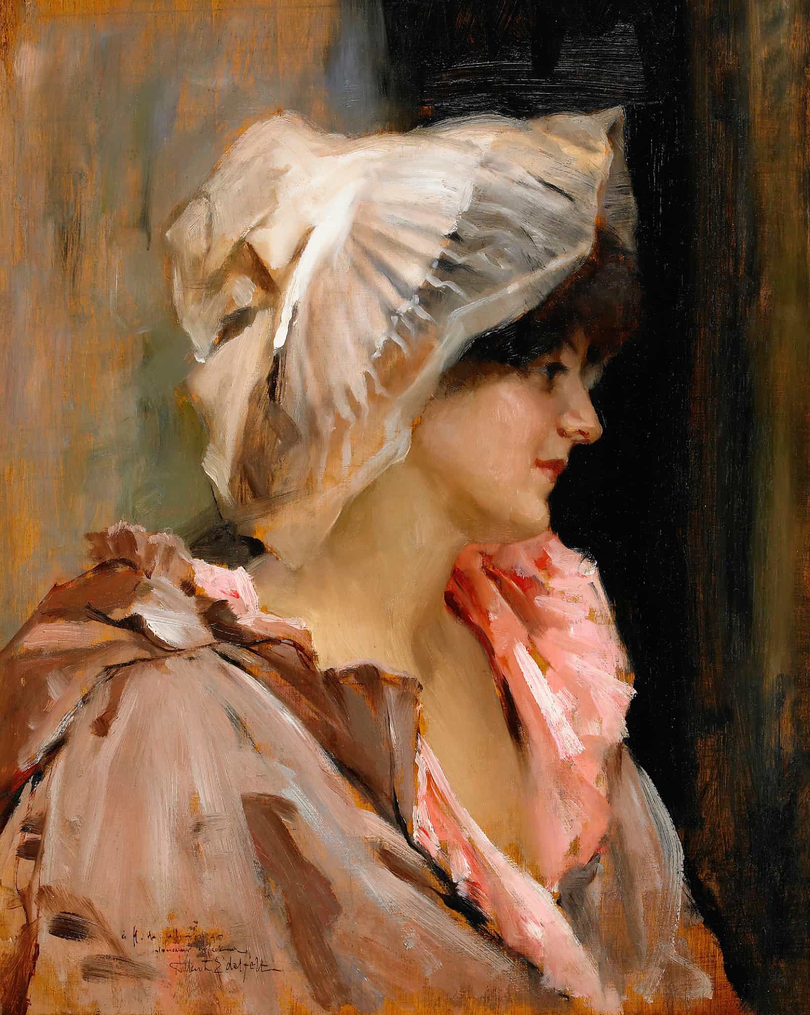 Parisian Lady In A Peignoir by Albert Edelfelt