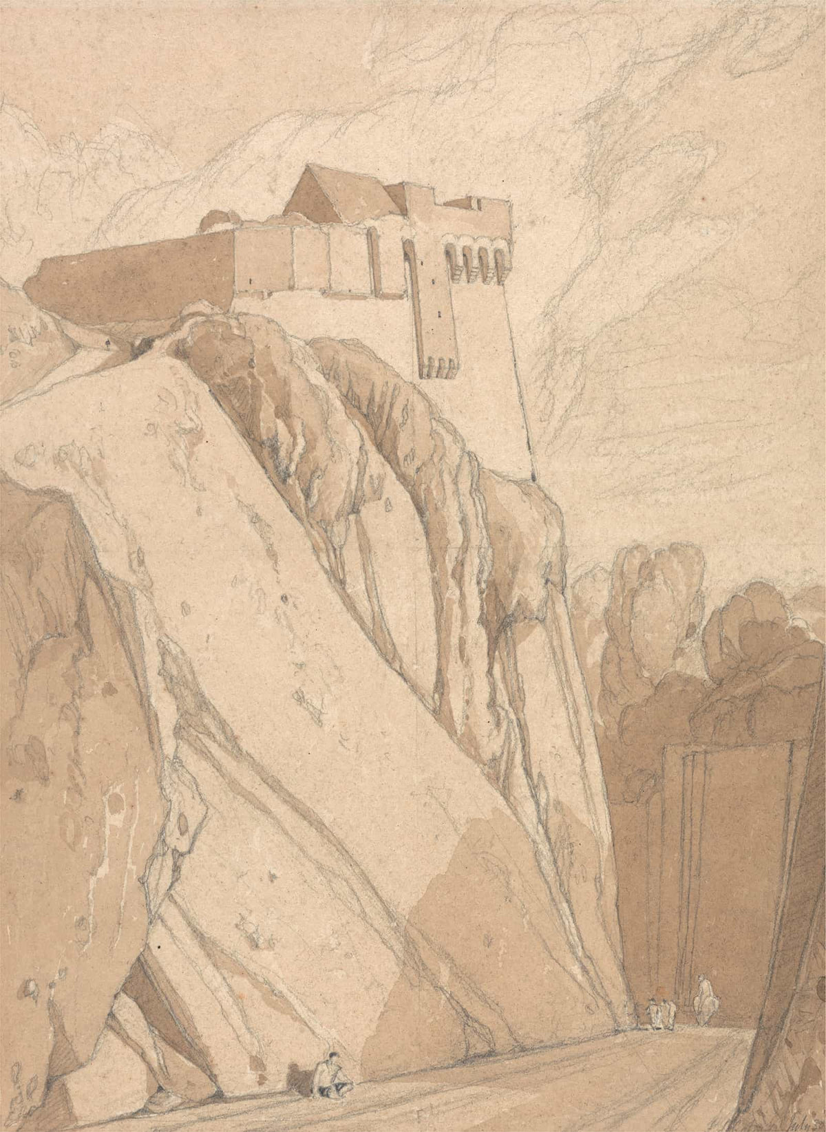 Part Of The Old Fortifications At Saint Lo Normandy by John Sell Cotman