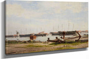 Parti Af Nyholm Med Kranen Og Nogle Krigsskibe by Christoffer Wilhelm Eckersberg
