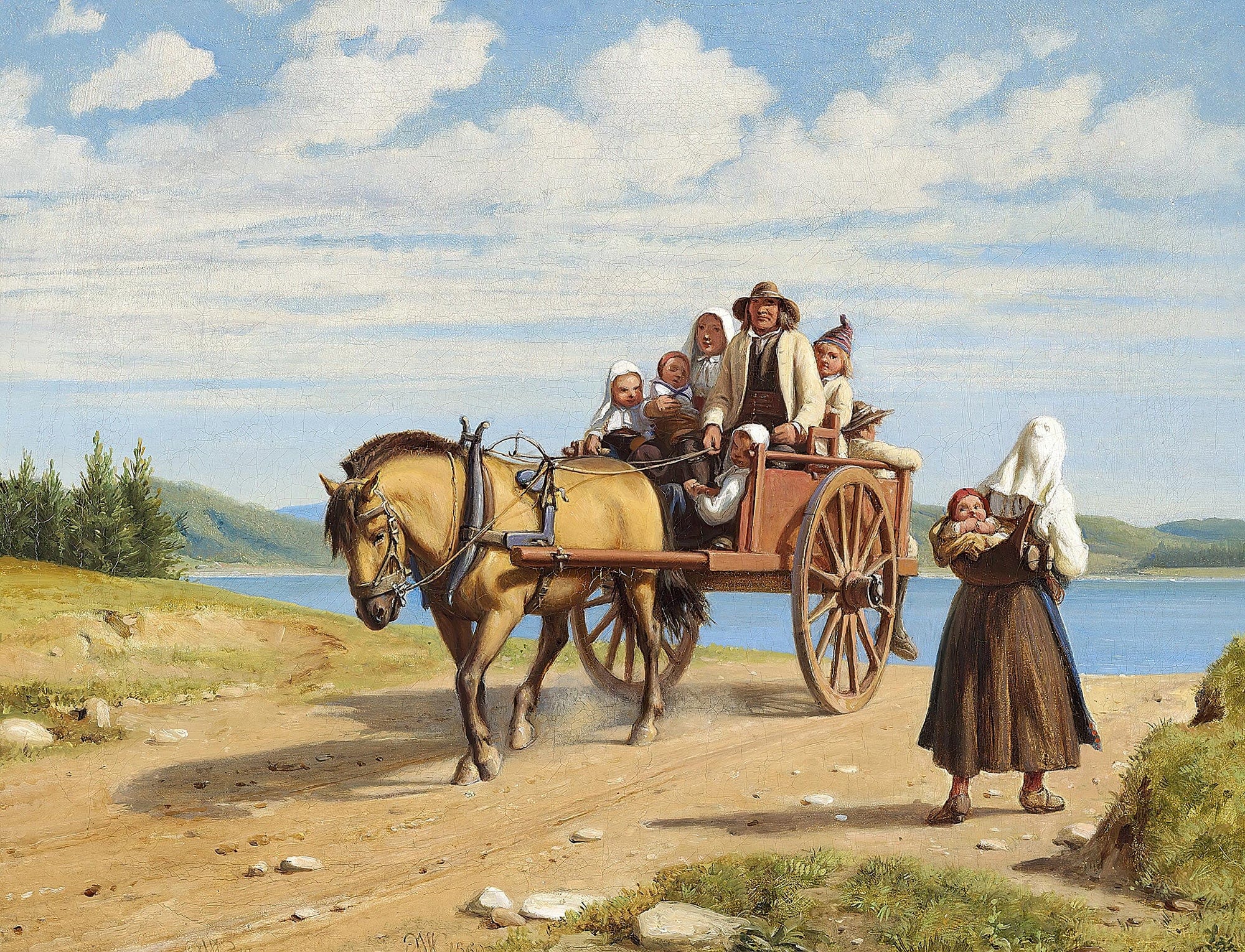 Parti Fra Leksand Med Dalarbonder Pa Sondagsudflugt I Hestevogn by Wilhelm Marstrand