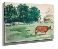 Pasture Scene With Cow In Foreground by Edwin Austin Abbey