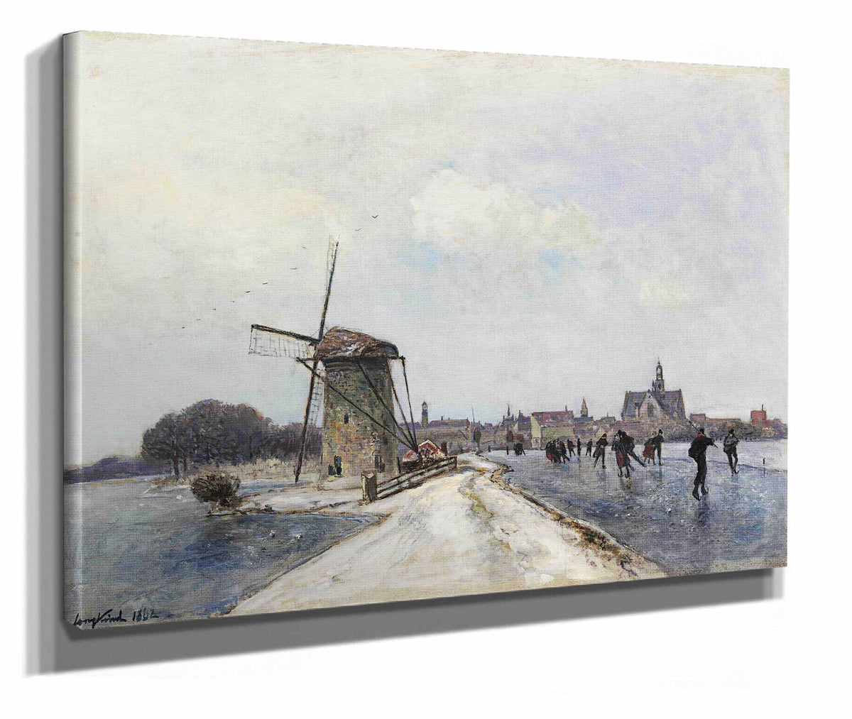 Patineurs A Maassluis by Johan Barthold Jongkind