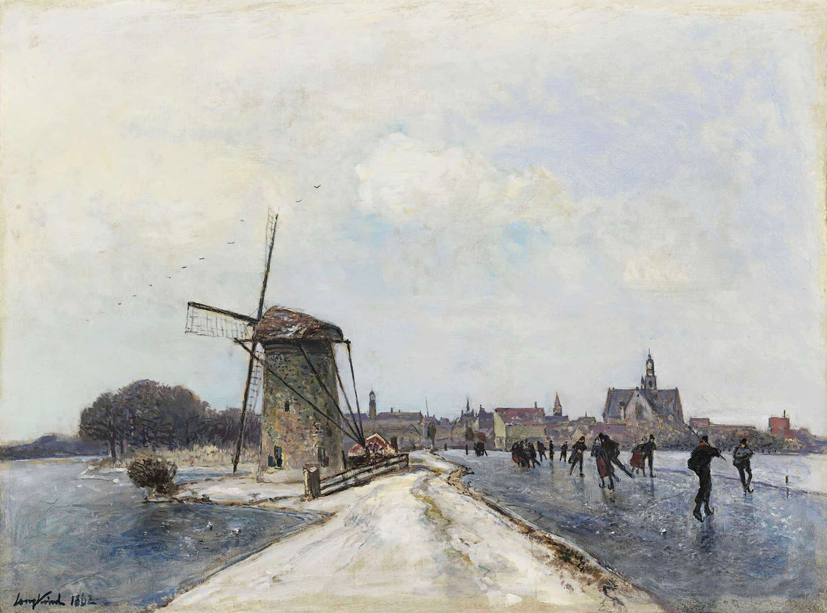 Patineurs A Maassluis by Johan Barthold Jongkind