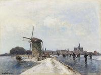 Patineurs A Maassluis by Johan Barthold Jongkind
