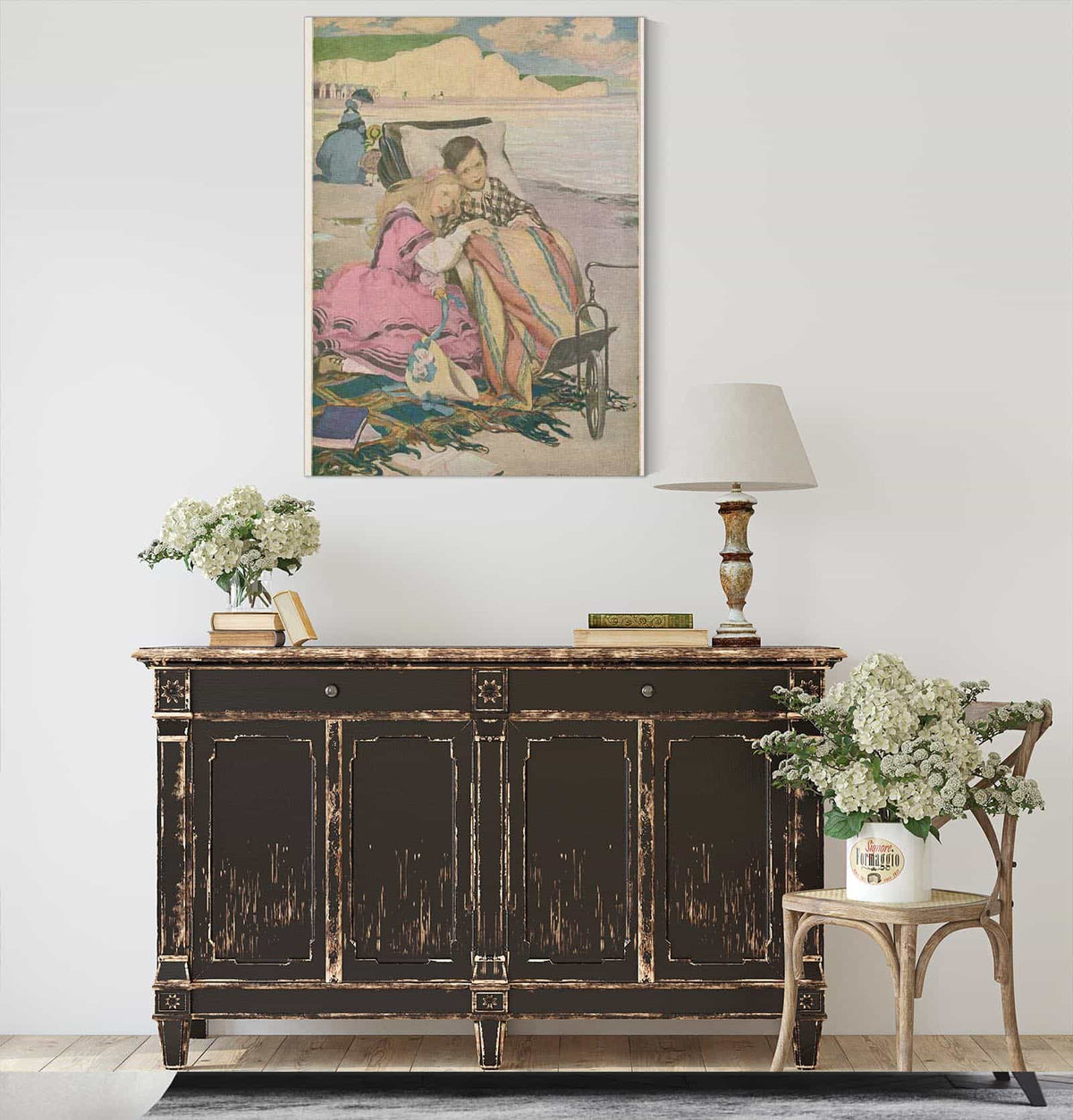 Paul Dombey And Florence On The Beach At Brighton by Jessie Willcox Smith