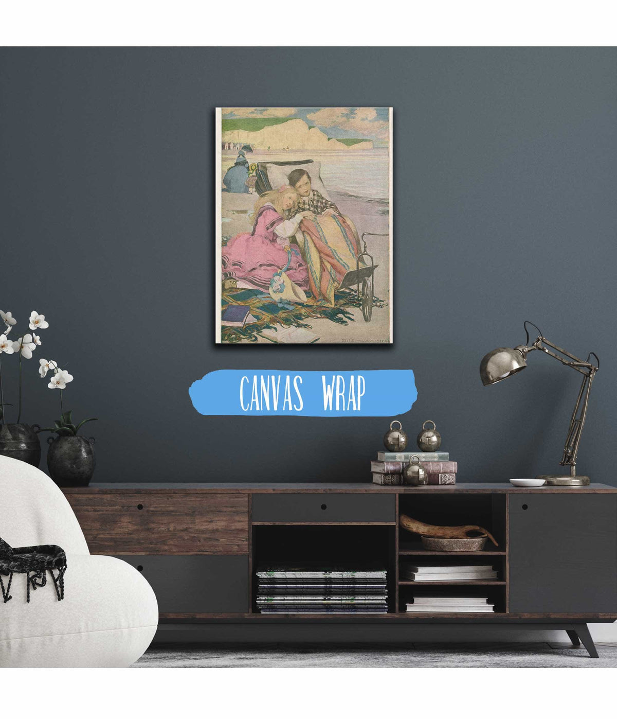 Paul Dombey And Florence On The Beach At Brighton by Jessie Willcox Smith