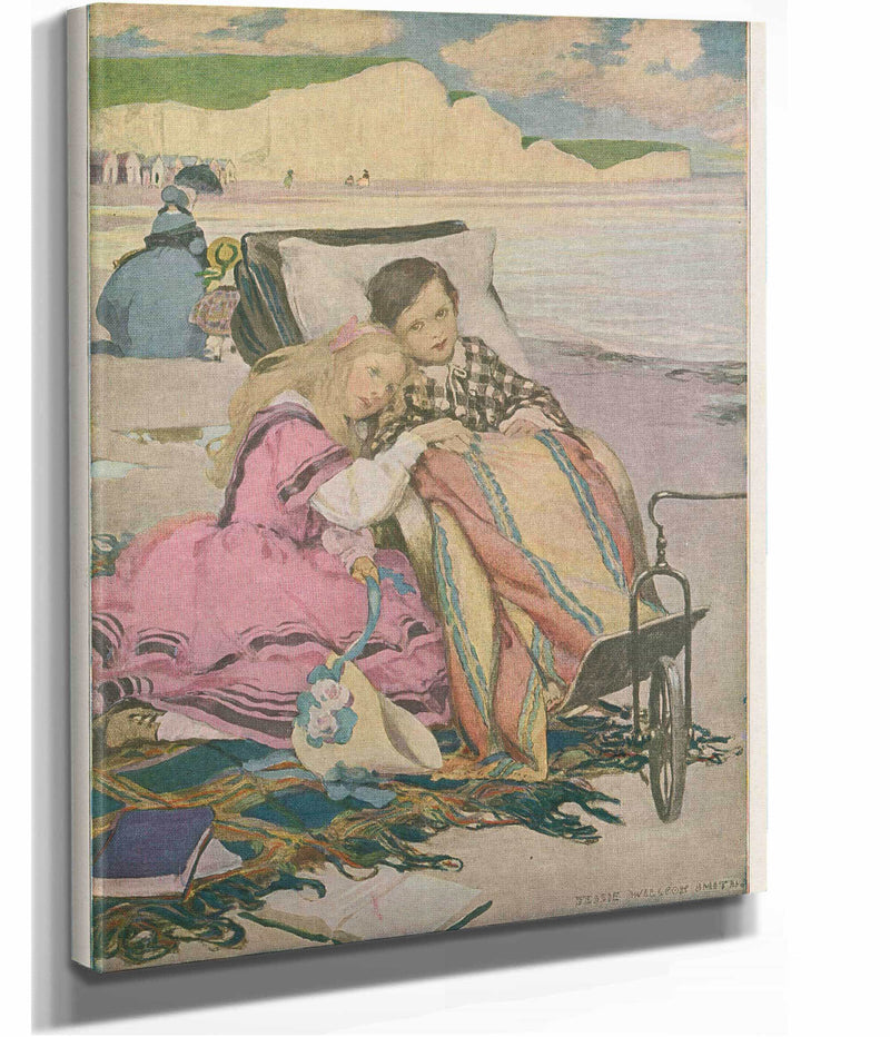Paul Dombey And Florence On The Beach At Brighton by Jessie Willcox Smith
