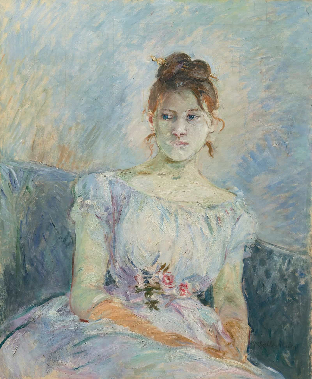 Paule Gobillard En Robe De Bal by Berthe Morisot
