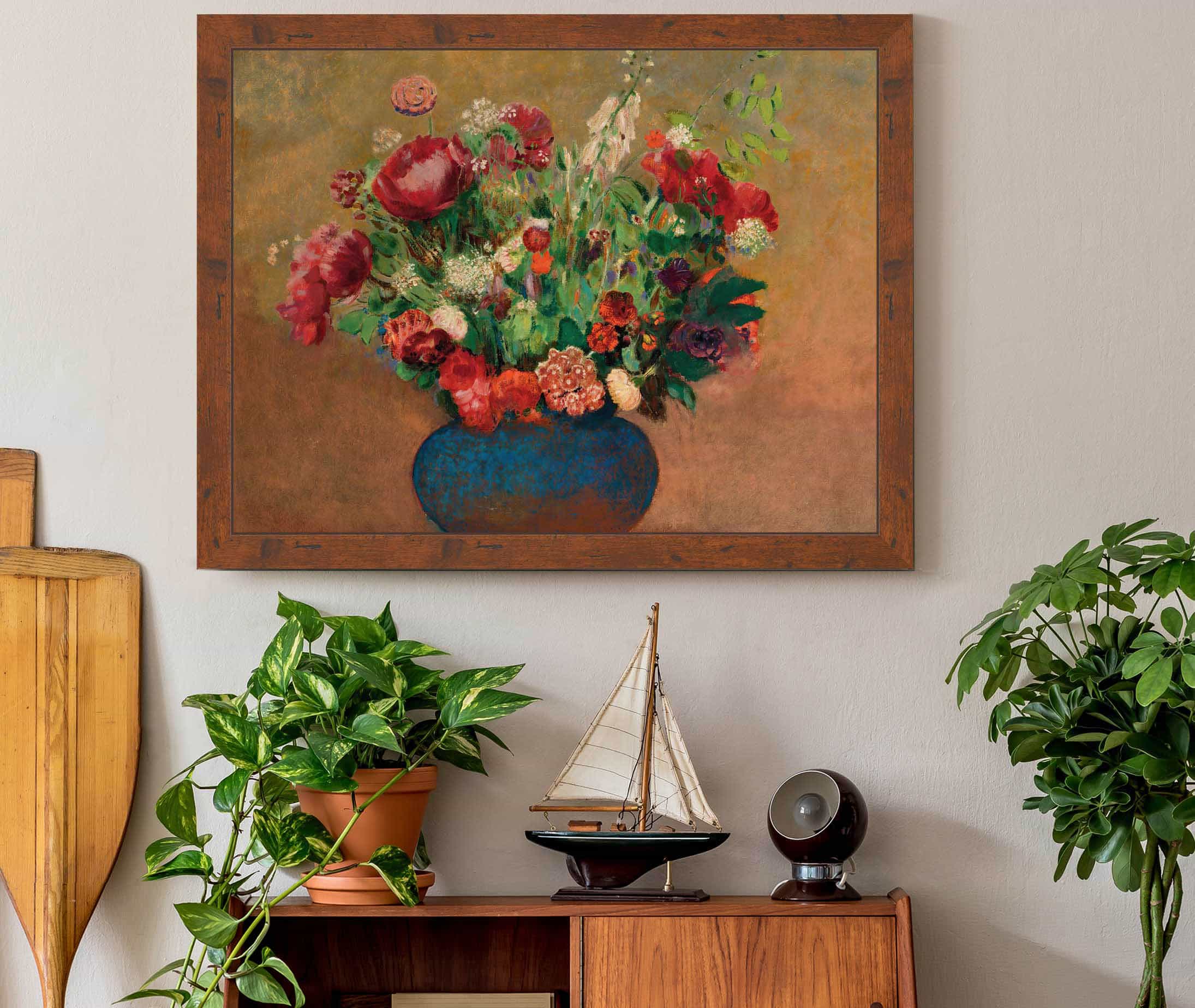 Pavots Et Oeillets De Poete Dans Un Vase Bleu by Odilon Redon