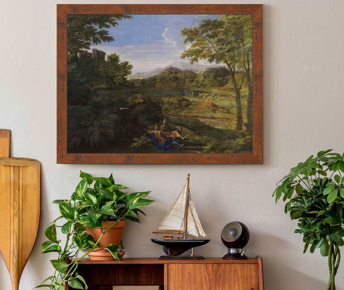 Paysage Avec Deux Nymphes Et Un Serpent by Nicolas Poussin