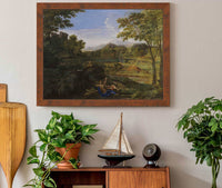 Paysage Avec Deux Nymphes Et Un Serpent by Nicolas Poussin