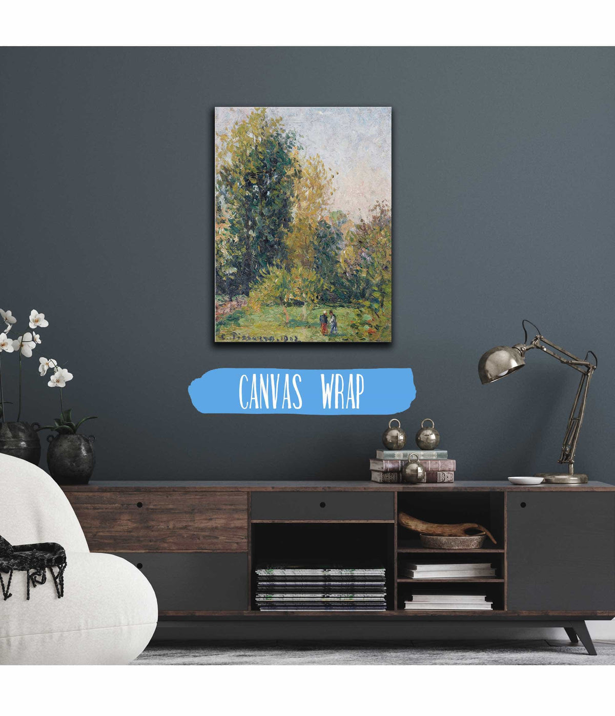 Paysage Avec Deux Personnages Eragny Automne by Camille Pissarro