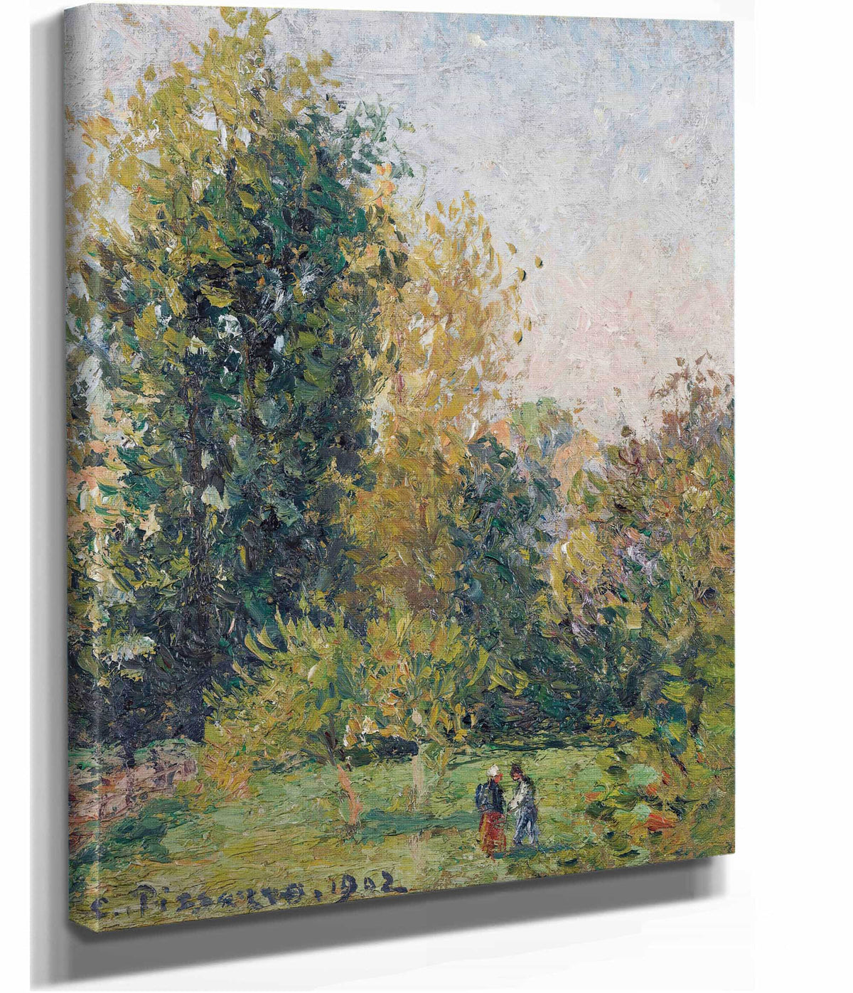 Paysage Avec Deux Personnages Eragny Automne by Camille Pissarro