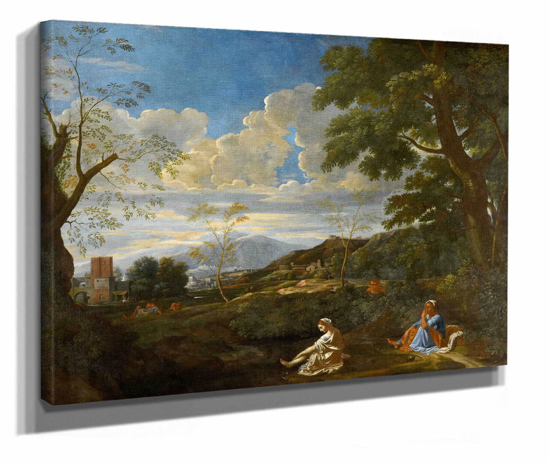 Paysage Avec La Femme Qui Se Lave Les Pieds by Nicolas Poussin