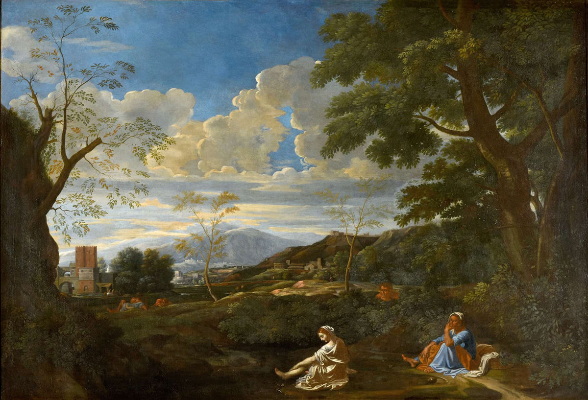 Paysage Avec La Femme Qui Se Lave Les Pieds by Nicolas Poussin