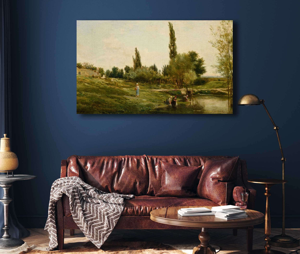Paysage Avec Laveuses Peintre by Charles Francois Daubigny