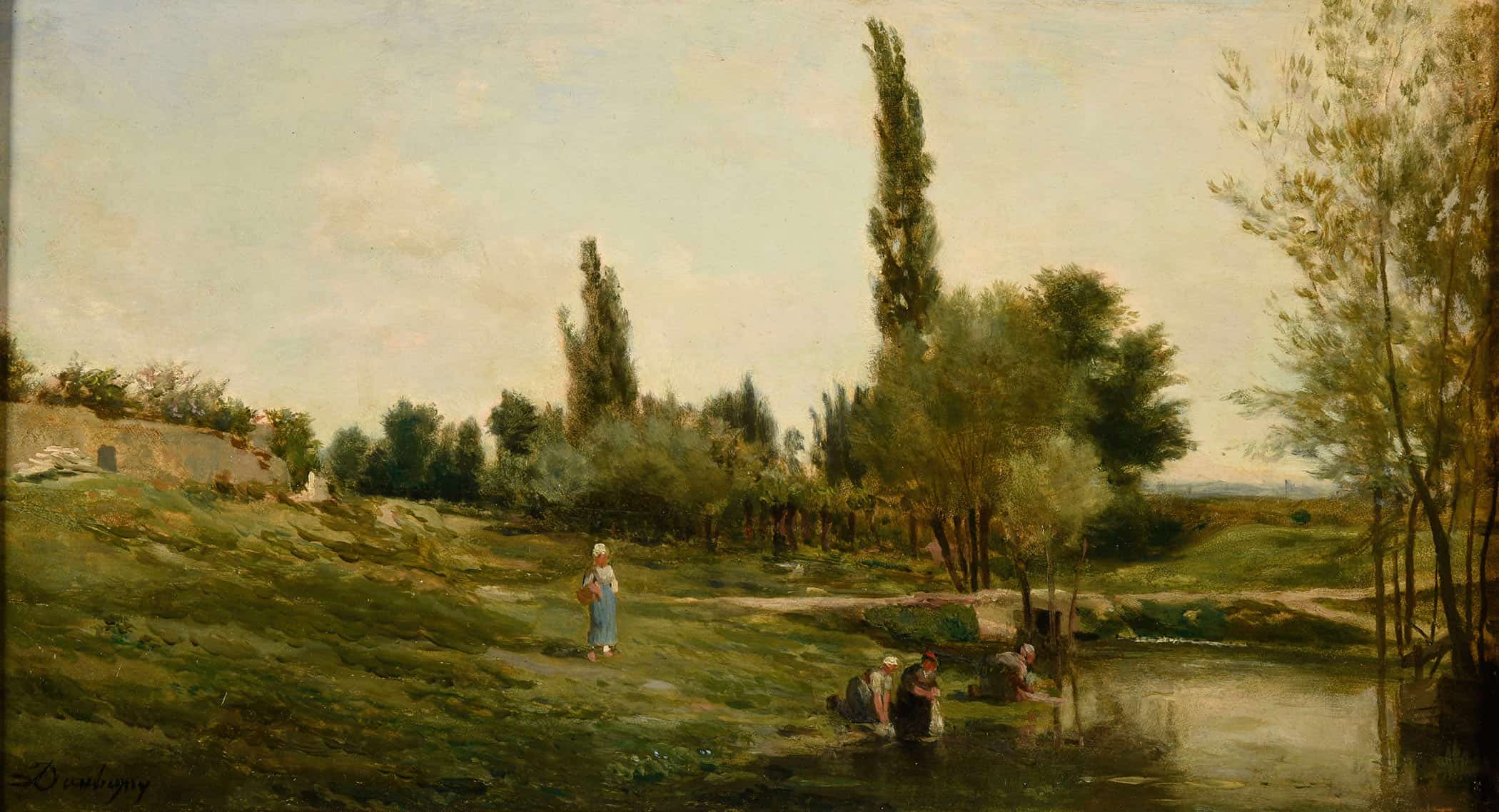 Paysage Avec Laveuses Peintre by Charles Francois Daubigny
