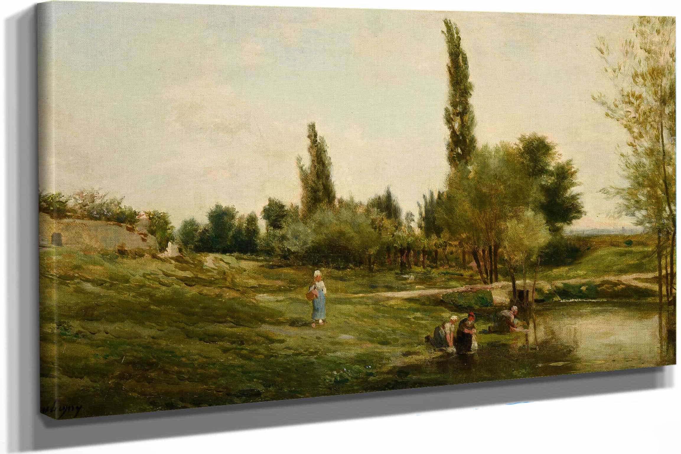 Paysage Avec Laveuses Peintre by Charles Francois Daubigny