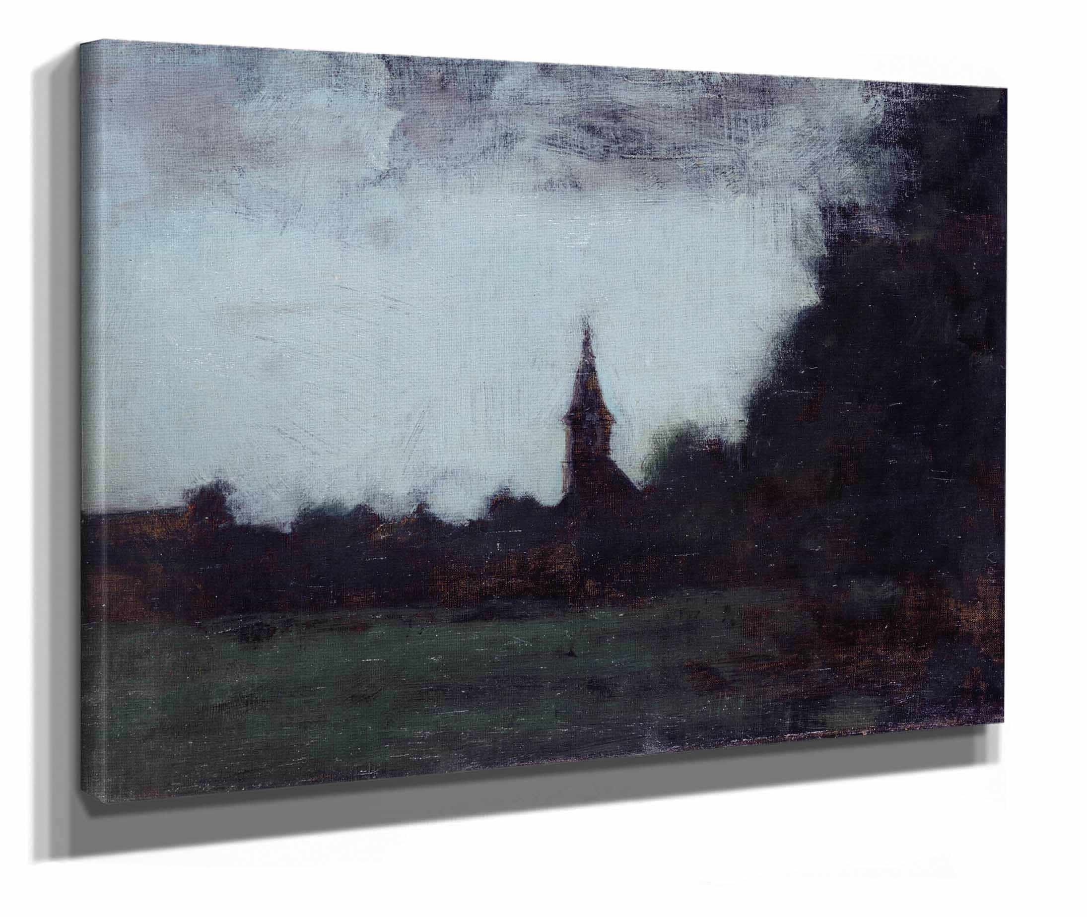 Paysage Dalsace Le Clocher De Bernwiller by Jean Jacques Henner