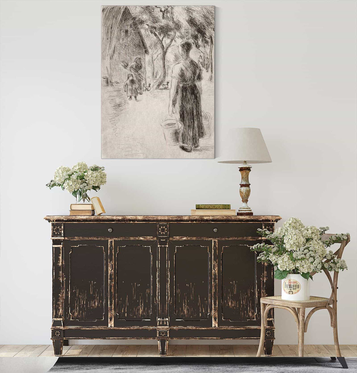 Paysanne Portant Des Seaux by Camille Pissarro