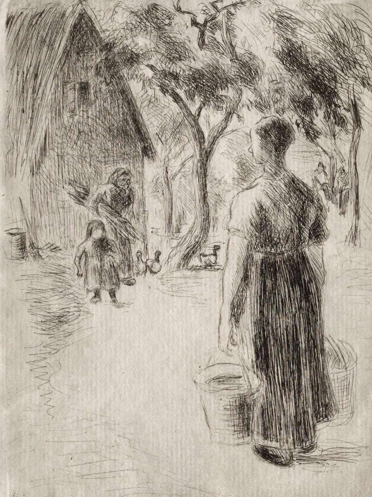 Paysanne Portant Des Seaux by Camille Pissarro