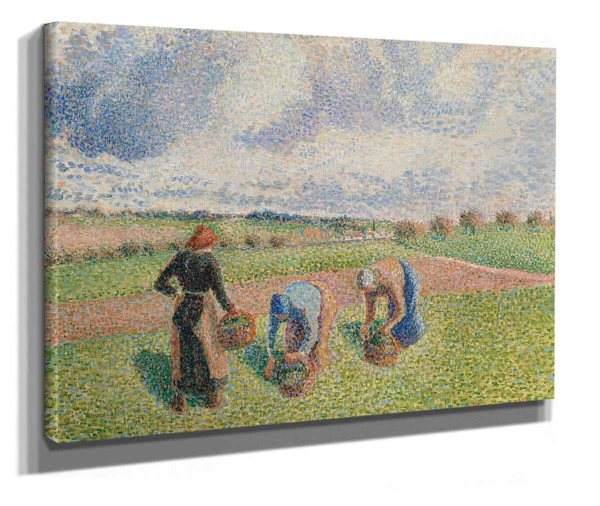Paysannes Ramassant Des Herbes Eragny by Camille Pissarro