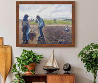 Paysans Dans Les Champs Eragny Peasants In The Fields Eragny by Camille Pissarro
