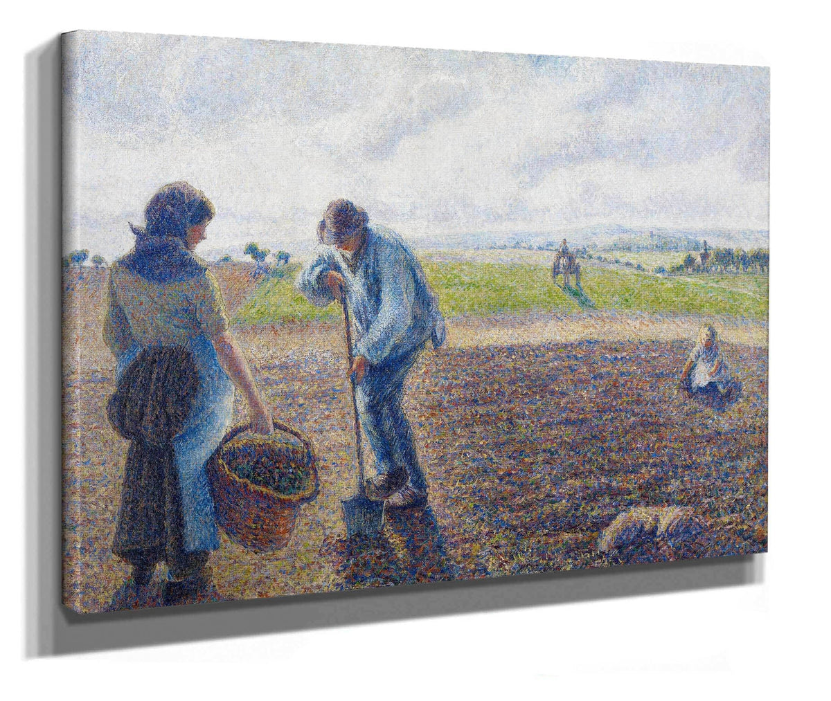 Paysans Dans Les Champs Eragny Peasants In The Fields Eragny by Camille Pissarro