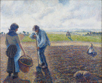 Paysans Dans Les Champs Eragny Peasants In The Fields Eragny by Camille Pissarro