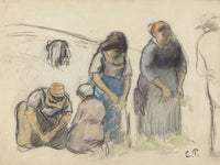 Pea Harvesters Recto by Camille Pissarro