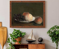 Peaches And Grapes In A Porcelain Bowl by Henri Fantin Latour