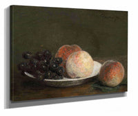 Peaches And Grapes In A Porcelain Bowl by Henri Fantin Latour