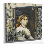 Peasant Girl In Window by Eastman Johnson