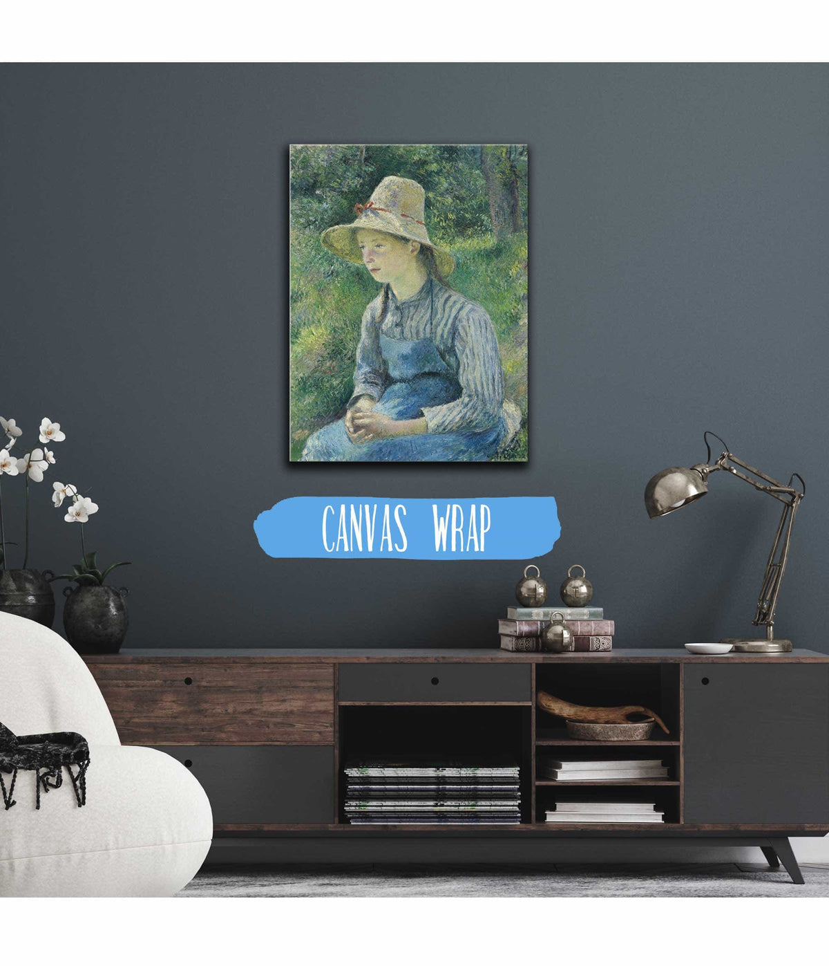 Peasant Girl With A Straw Hat by Camille Pissarro