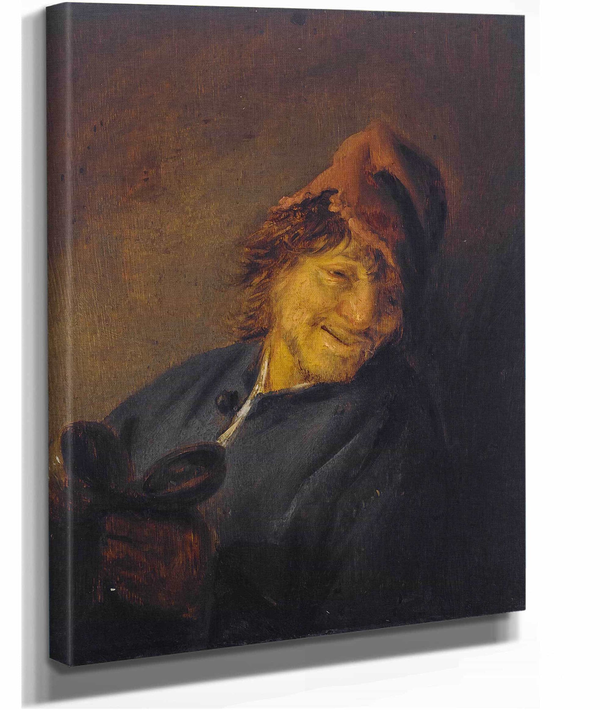 Peasant With A Red Cap Holding A Jug by Adriaen Van Ostade