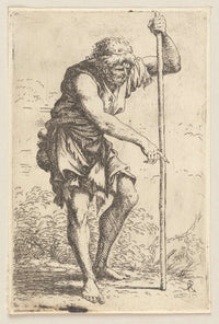 Peasant With Staff  by Salvator Rosa