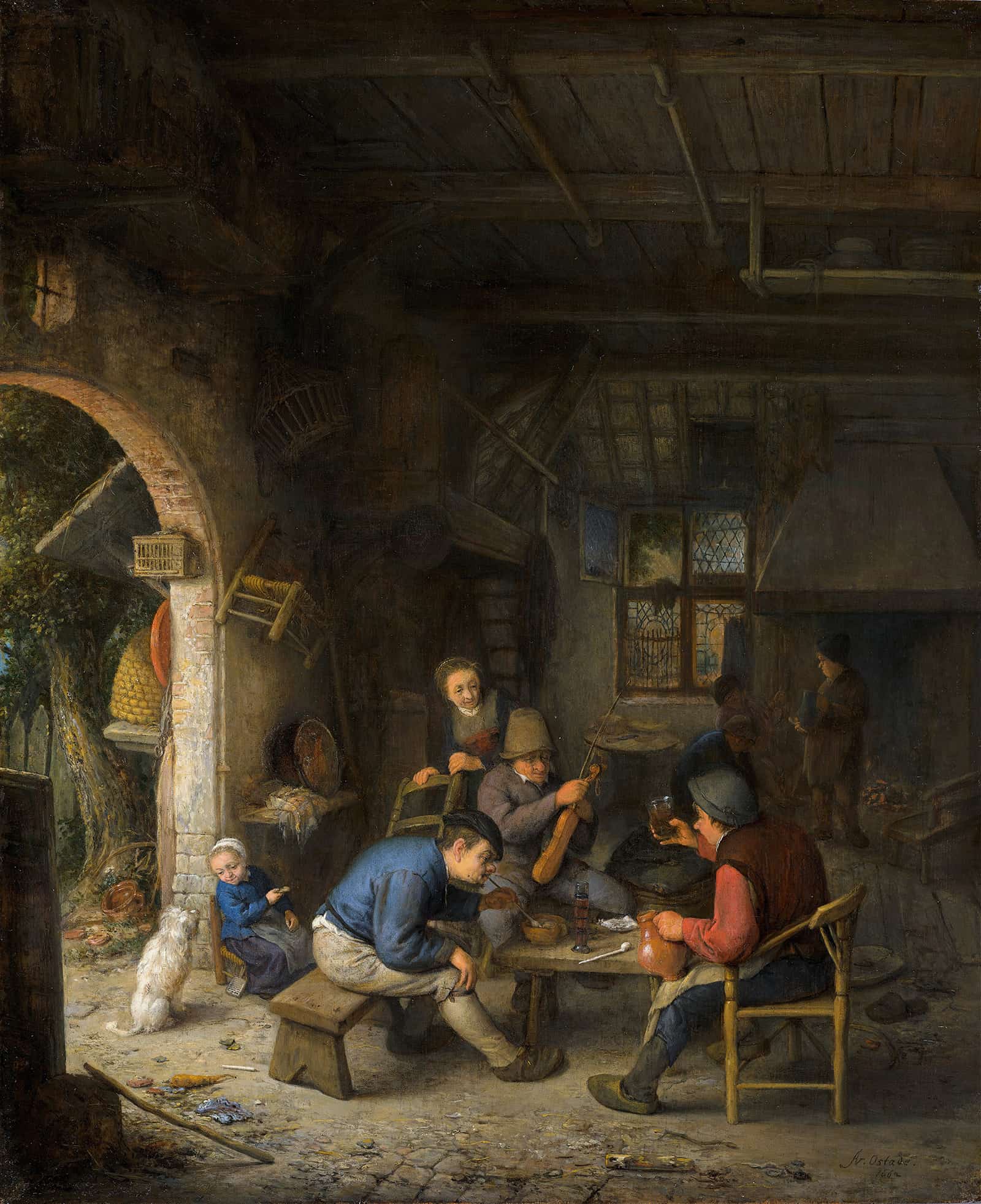 Peasants At An Inn by Adriaen Van Ostade