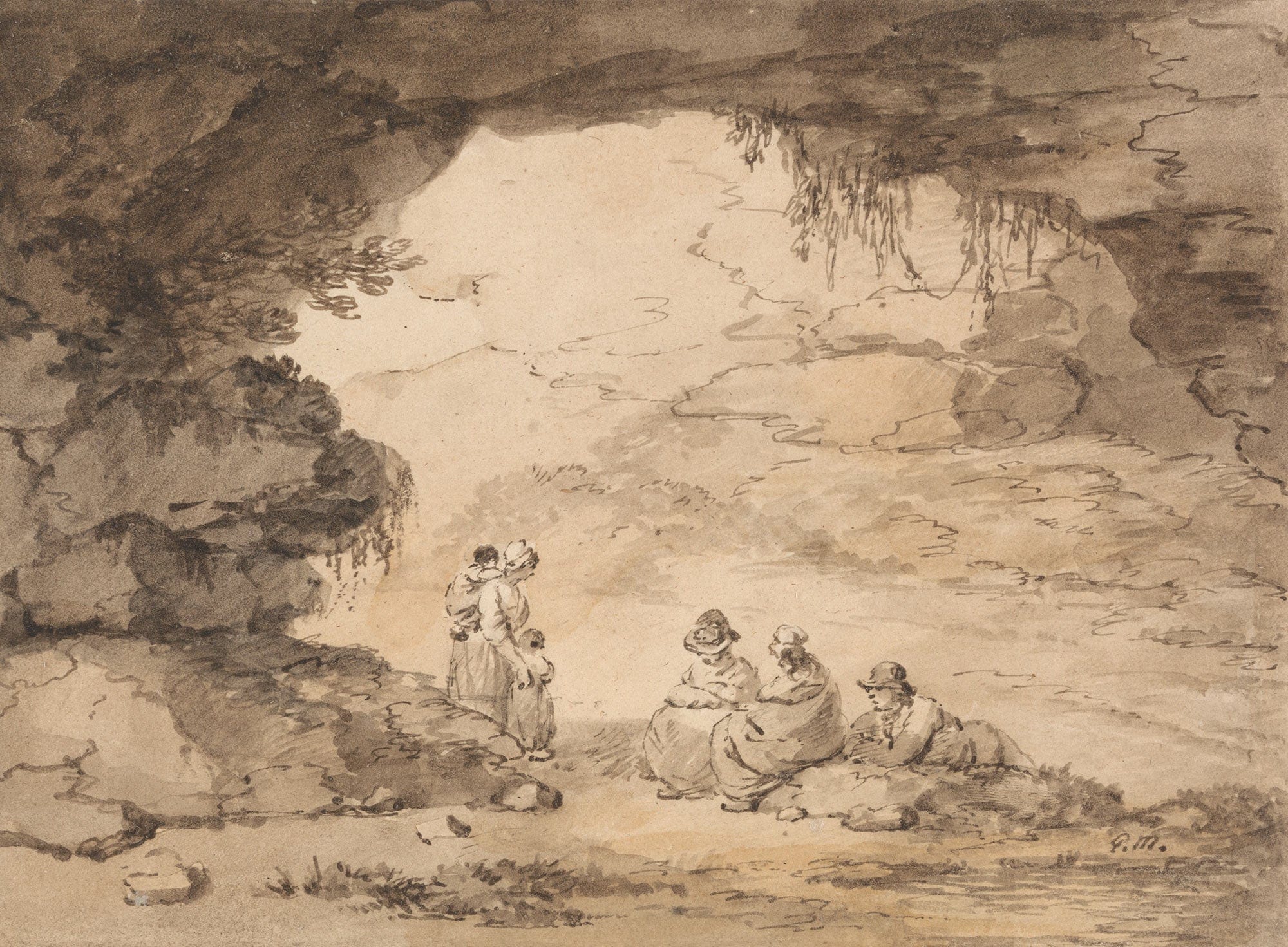 Peasants In A Grotto by George Morland