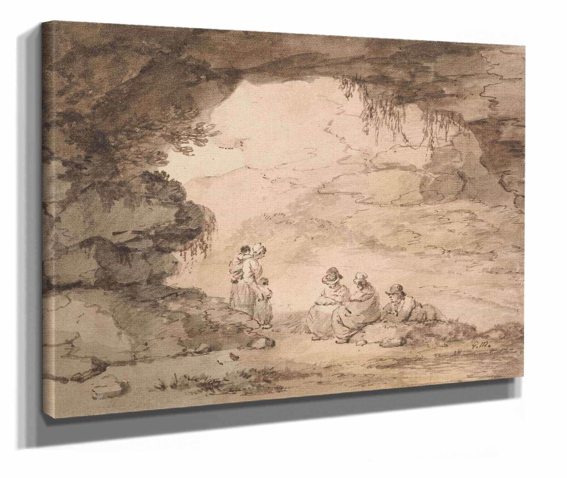 Peasants In A Grotto by George Morland