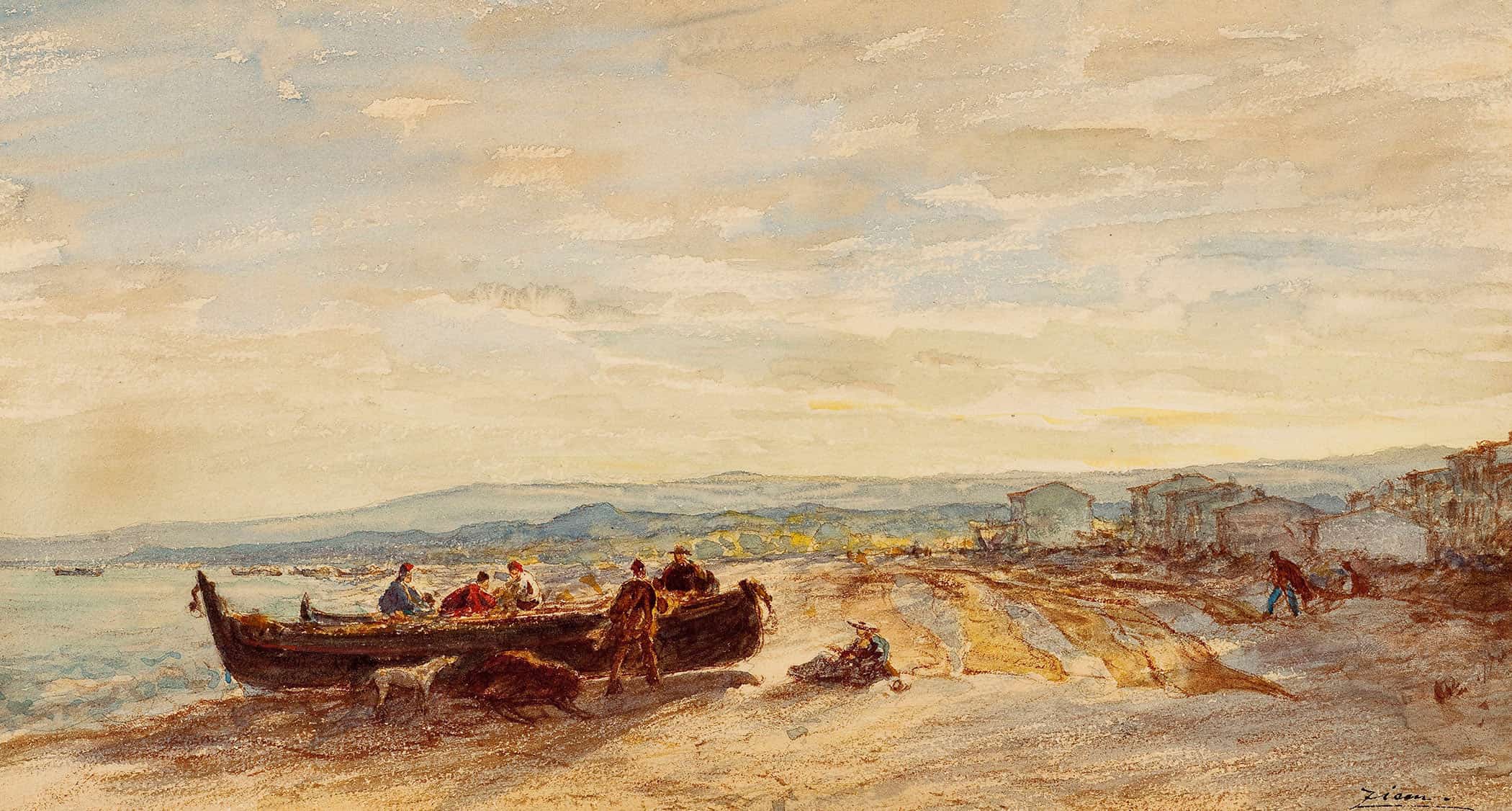 Pecheurs A Antibes by Felix Ziem