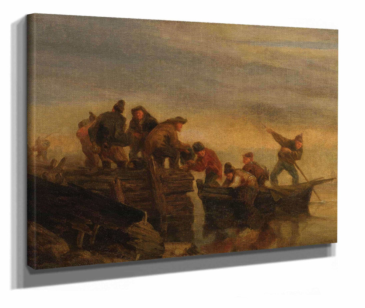 Pecheurs Au Bord De Leau by Eugene Boudin