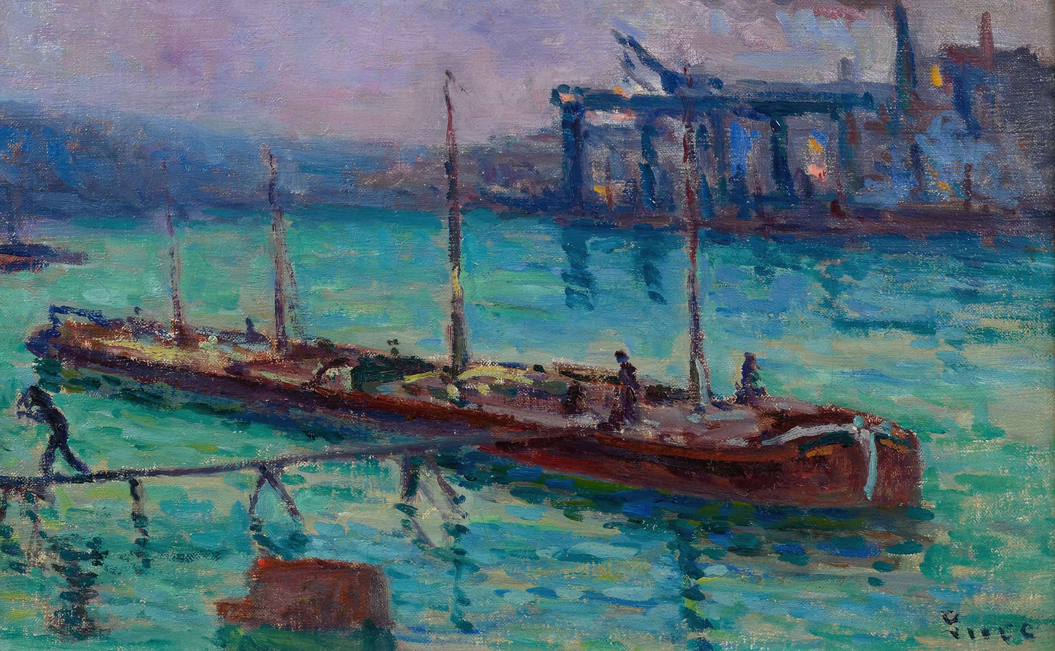 Peniche Au Bord De La Seine by Maximilien Luce