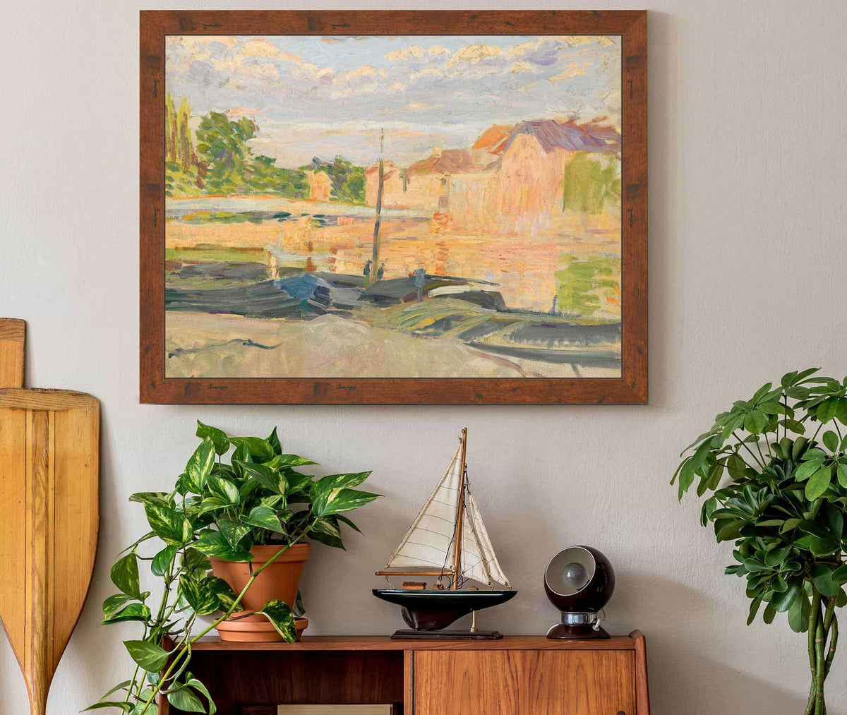 Peniches Au Bord De La Marne by Henri Lebasque