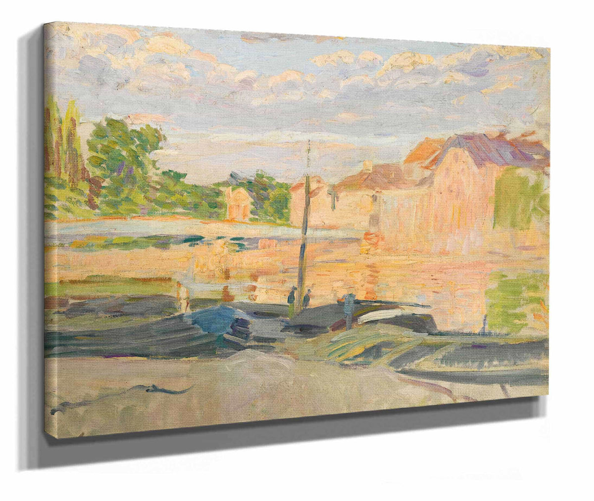 Peniches Au Bord De La Marne by Henri Lebasque